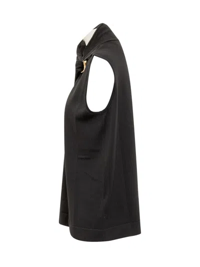 Jil Sander Hardware-detail Knitted Tank Top In Black