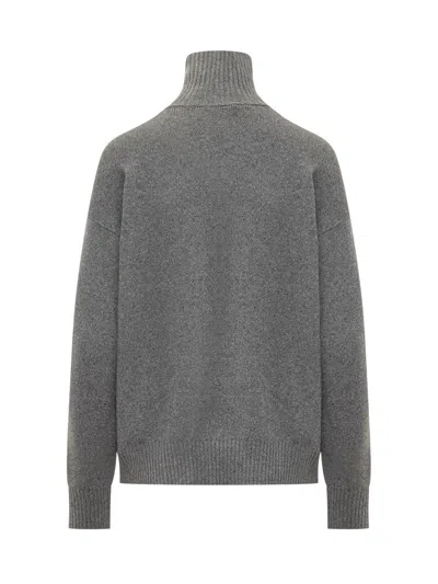 Shop Jucca High Neck Sweater In Grey