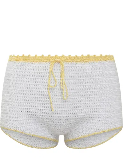 Mixik Crochet-knit Shorts In White