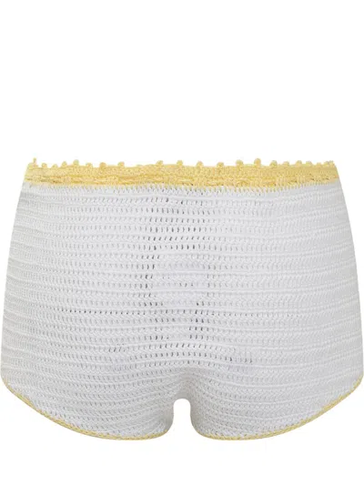 Mixik Crochet-knit Shorts In White