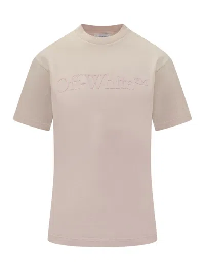 Off-white Cotton Crew Neck T-shirt In Pink