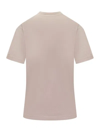 Off-white Cotton Crew Neck T-shirt In Pink