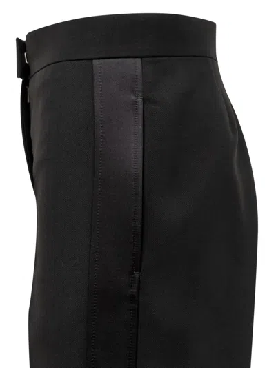 Ferragamo Black Stretched Pleated Trousers In Black