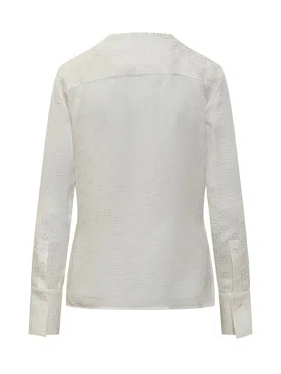 Ferragamo Salvatore  Silk Shirt With Logo In White