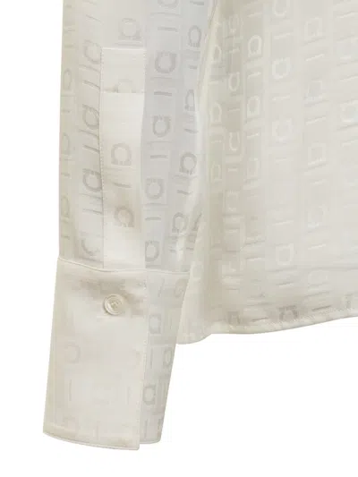 Ferragamo Salvatore  Silk Shirt With Logo In White