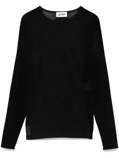 Jean Paul Gaultier Women Morphing Pinstripes Top In Black Black