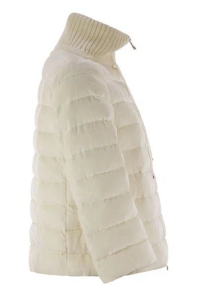 Herno Resort Hood In Dusty Velvet In White