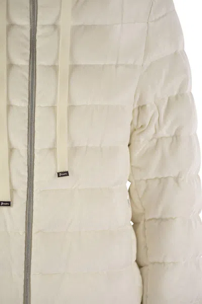 Herno Resort Hood In Dusty Velvet In White