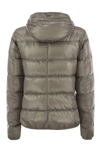 Herno Women's Ultralight Nylon Down Bomber Jacket In Grey