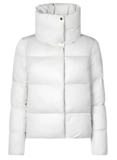 Save The Duck High-neck Quilted Jacket In White