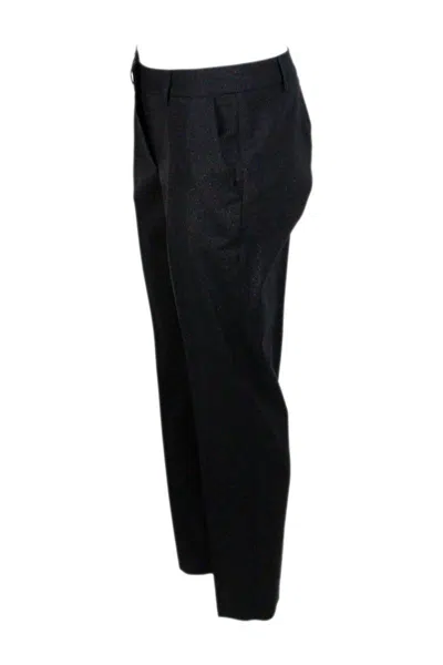 Fabiana Filippi Relaxed-fit Linen Trousers With Elastic Waistband In Black