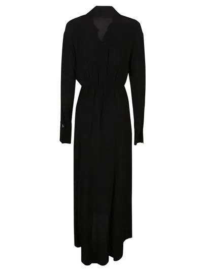 Patrizia Pepe Button-down Midi Dress In Black