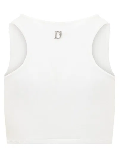 Dsquared2 Cut-out Sleeveless Cropped Top In White