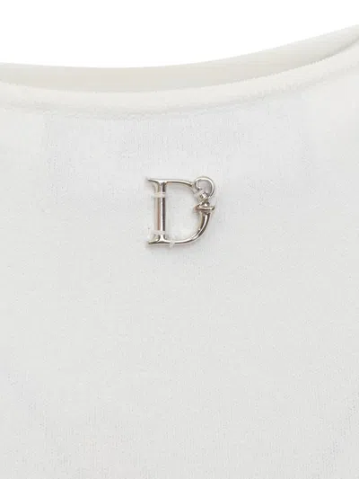 Dsquared2 Cut-out Sleeveless Cropped Top In White
