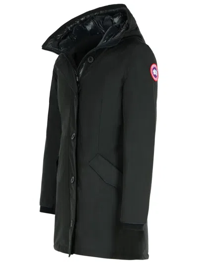 Shop Canada Goose 'rossclair' Black Cotton Blend Parka