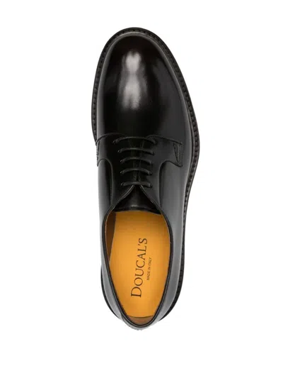 Doucal's Man Lace-up Shoes Midnight Blue Size 6.5 Soft Leather In Brown