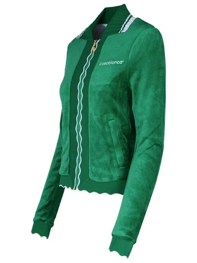 Casablanca Cotton Blend Sweatshirt Side Pockets In Green