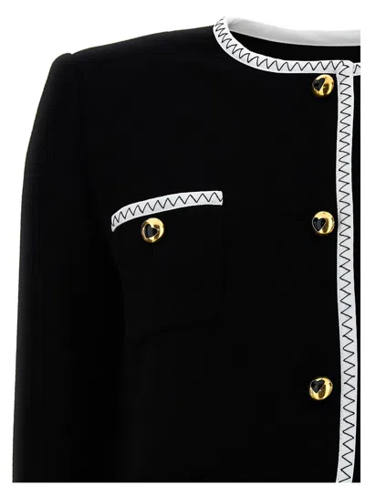 Moschino Crepe Short Jacket Blazer And Suits In Multicolor