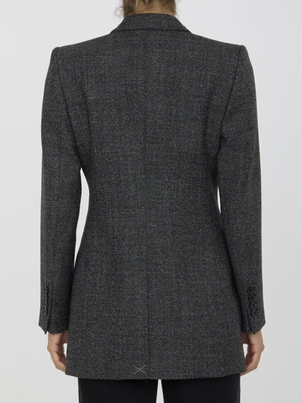 Dolce & Gabbana Anthracite Grey Tweed Double-breasted Jacket