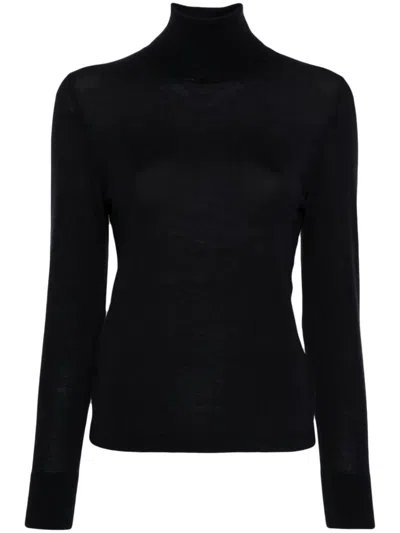 Allude Black Wool Turtleneck