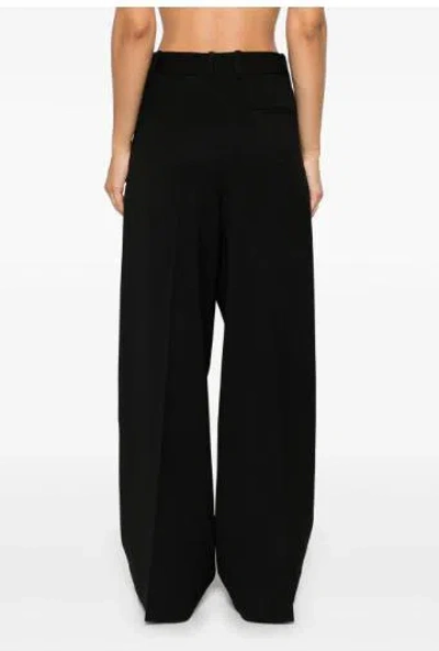 P.a.r.o.s.h Parosh Black Tailored Wide-leg Trousers In Black