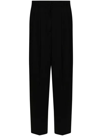 P.a.r.o.s.h Parosh Black Tailored Wide-leg Trousers In Black