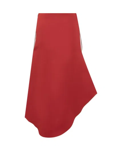 Calcaterra Wave Maxi Skirt In Red
