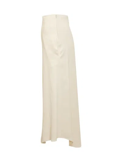 Calcaterra Wave Midi Skirt In Beige