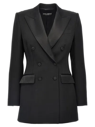 Dolce & Gabbana 'turlington' Blazer Double-breasted Structured Shoulders In Black