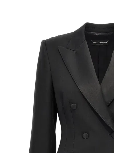 Dolce & Gabbana 'turlington' Blazer Double-breasted Structured Shoulders In Black