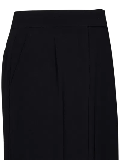 Max Mara Pleated Back-split Midi Skirt In Black