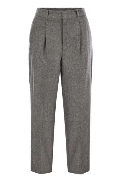 Pt Torino Daisy - Wool And Cashmere Pants In Grey