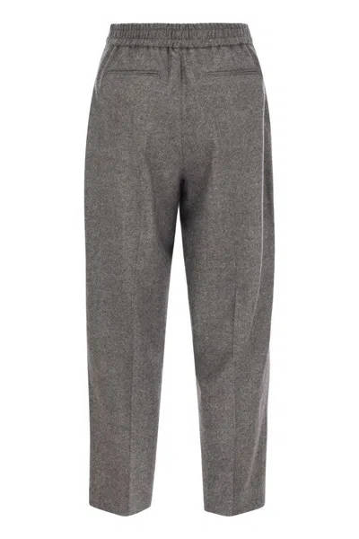 Pt Torino Daisy - Wool And Cashmere Pants In Grey