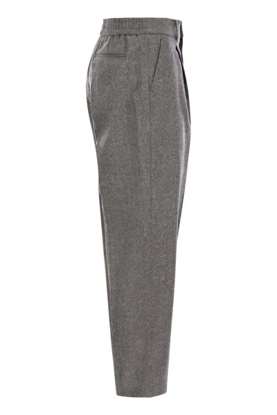 Pt Torino Daisy - Wool And Cashmere Pants In Grey