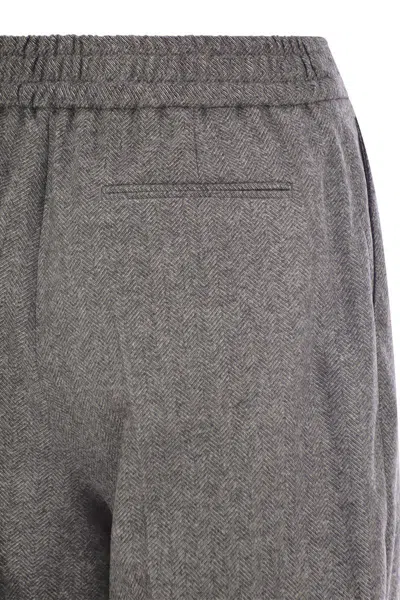 Pt Torino Daisy - Wool And Cashmere Pants In Grey