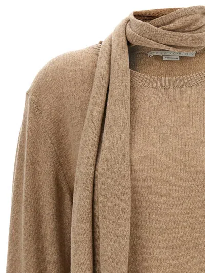 Stella Mccartney Cashmere Neck Sweater In Beige