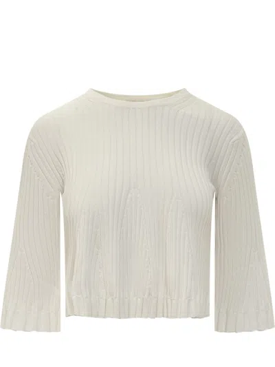 Loulou Studio Ammi Cropped Ribbed Silk-blend Top In White