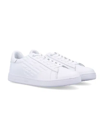 Ea7 White Polyester Sneaker In White