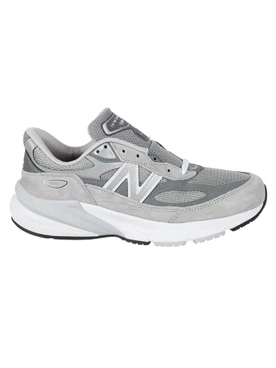 New Balance Grey Low Top Sneakers With Logo Detail In Suede And Tech Fabric Man In Grey