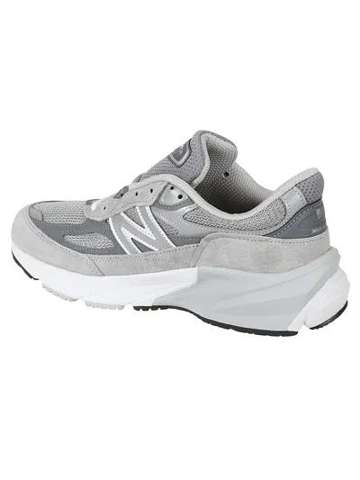 New Balance Grey Low Top Sneakers With Logo Detail In Suede And Tech Fabric Man In Grey
