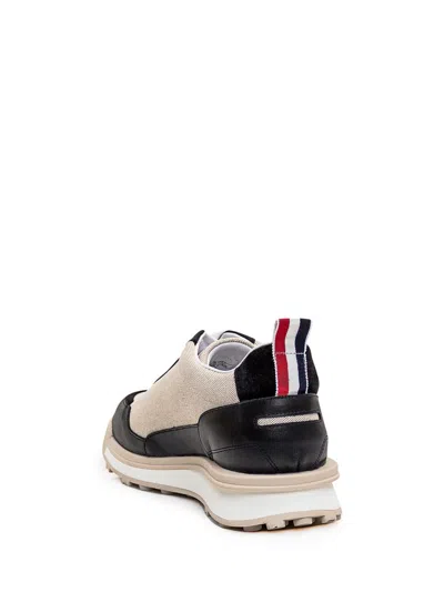 Thom Browne Cotton Alumni Trainer Rubber Sole In Beige