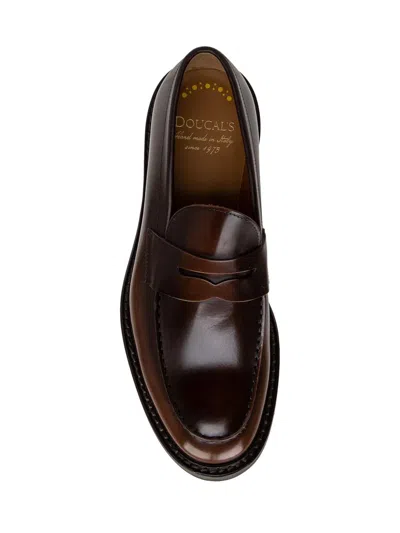 Doucal's Saddle Leather Loafers In Brown