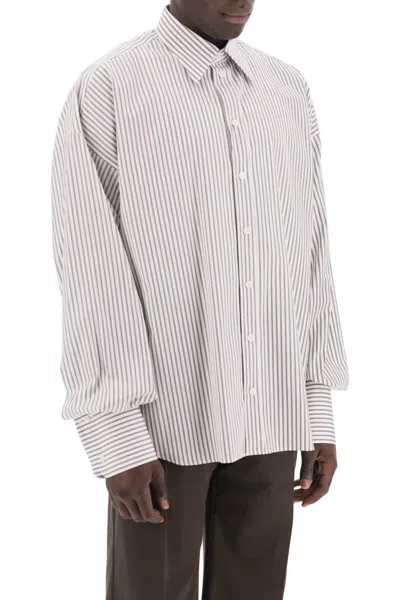 Dolce & Gabbana 'oversized Striped Poplin Shirt In White