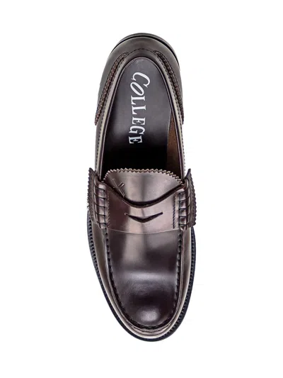 College Leather Loafer In Brown