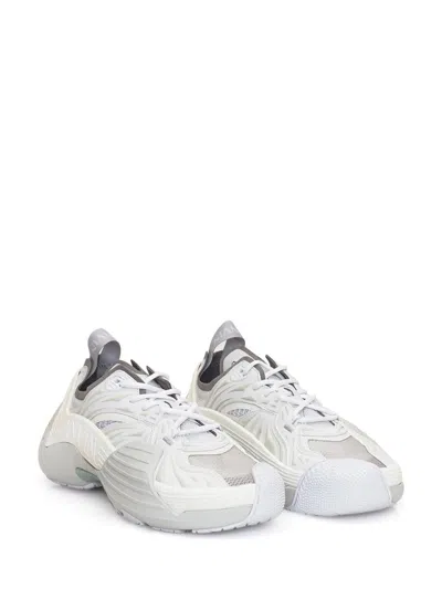 Lanvin Flash-x Mesh Upper Sneakers With Textured Panels In White
