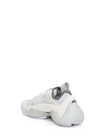 Lanvin Flash-x Mesh Upper Sneakers With Textured Panels In White