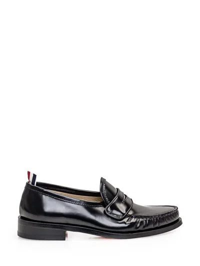 Thom Browne Varsity Patent-leather Penny Loafers In Black