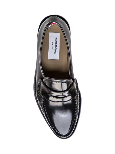 Thom Browne Varsity Patent-leather Penny Loafers In Black
