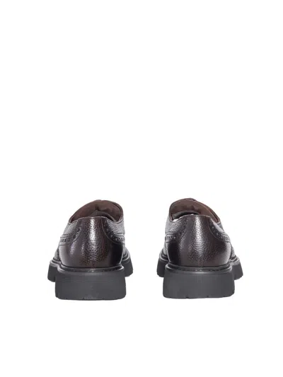Doucal's Panelled Leather Brogues In Brown