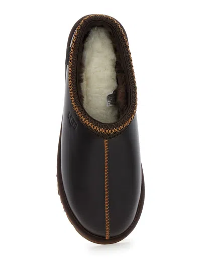 Ugg Ironwood Tasman Leather Regenerate Mules In Brown